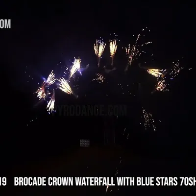 Brocade crown waterfall with blue stars 70Shots