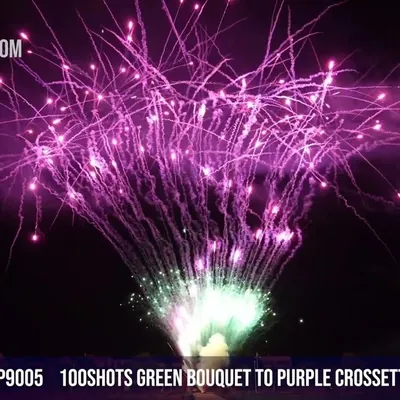100Shots Green bouquet to purple crossette