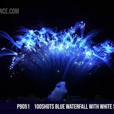 100Shots Blue Waterfall with white strobe bouquet