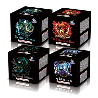 The Azure Dragon/The White Tiger/The Black Tortoise/The Vermillion Bird 9Shots Assorted  1.5"
