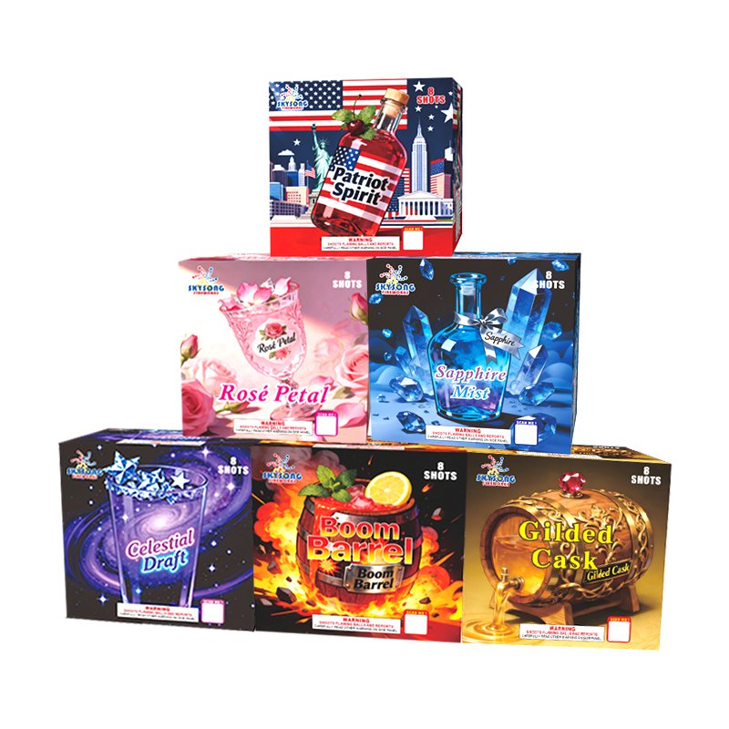 Boom Barrel/Gilded Cask,Celestial Draft/Patriot Spirit/Sapphire Mist/Rosé Petal